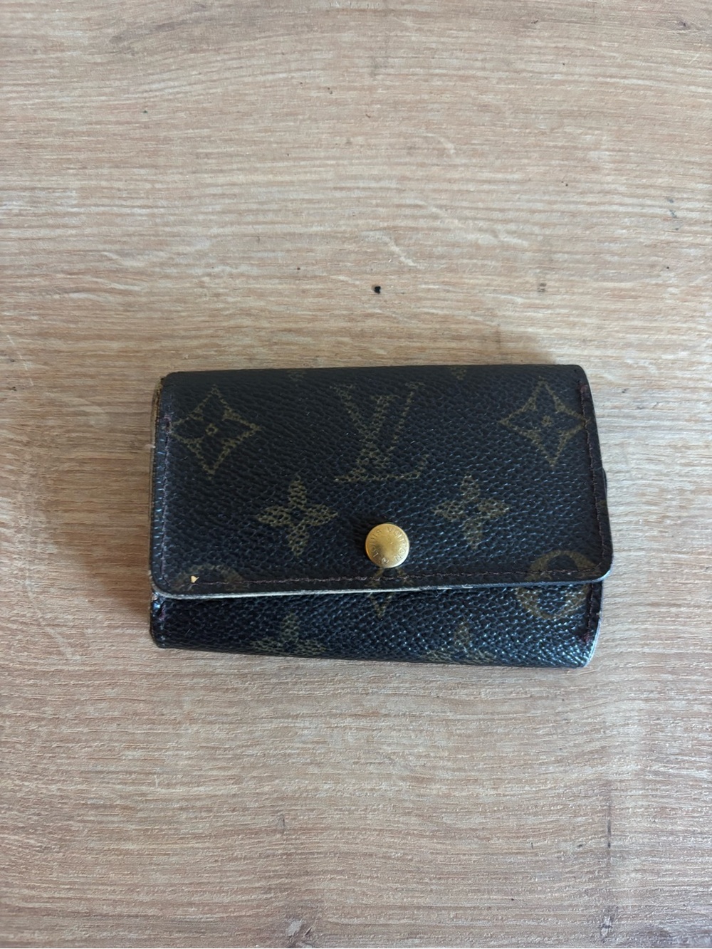 Louis Vuitton Monogram Canvas Card & Key Holder in Brown with Gold Snap